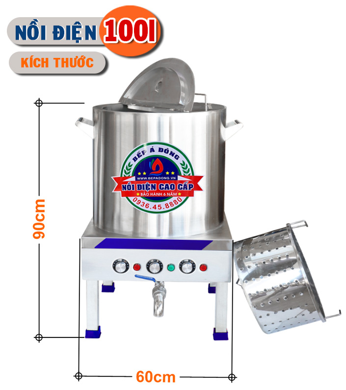 Nồi điện cao cấp 20l nấu phở - kích thước