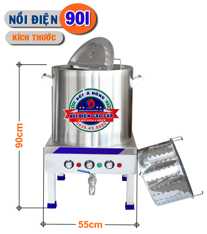 Nồi điện cao cấp 20l nấu phở - kích thước