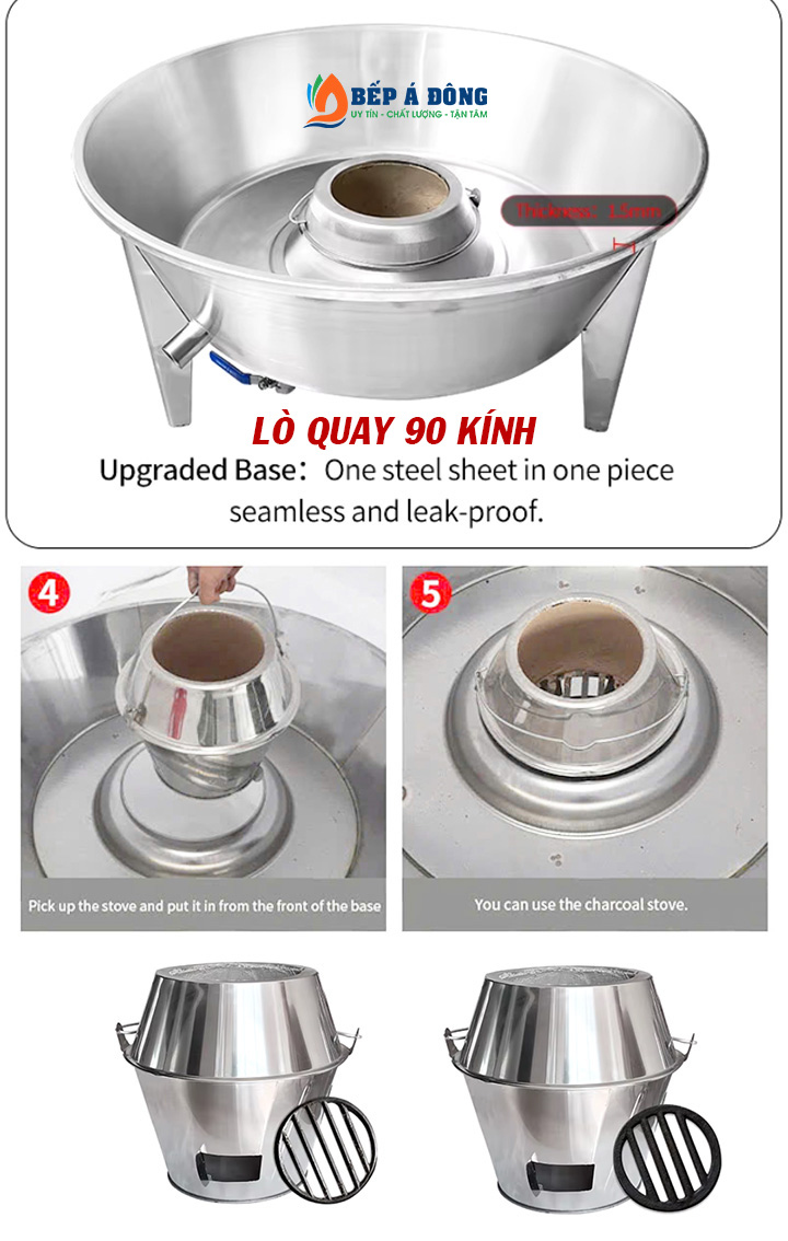 lò quay vịt cửa kính, đường kính 90cm -09