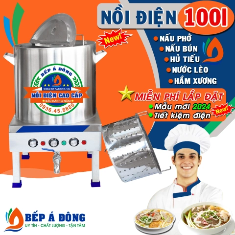 Nồi điện nấu phở, nấu bún, hủ tiếu, nước lèo - 100l - Mẫu mới 2024