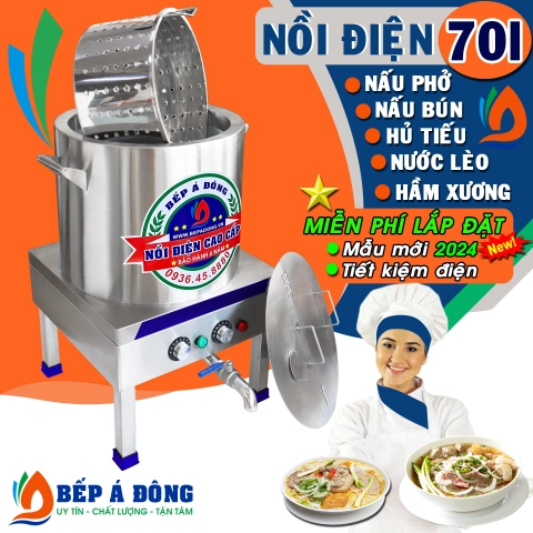 Nồi điện nấu phở, nấu bún, hủ tiếu, nước lèo - 70l - Mẫu mới 2024