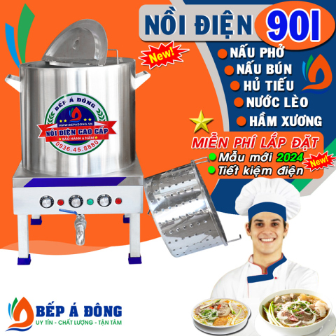 Nồi điện nấu phở, nấu bún, hủ tiếu, nước lèo - 90l - Mẫu mới 2024